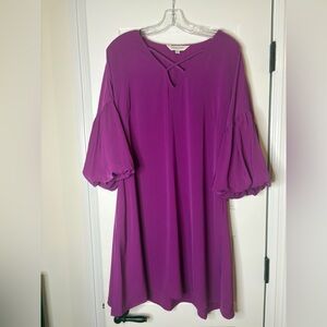 DAVI & DANI Vibrant Purple Tunic Dress